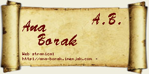 Ana Borak vizit kartica